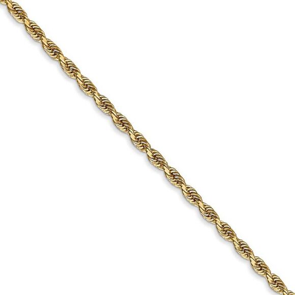 2.25mm 14k Yellow Gold D/C Quadruple Rope Chain Necklace 20 Inch